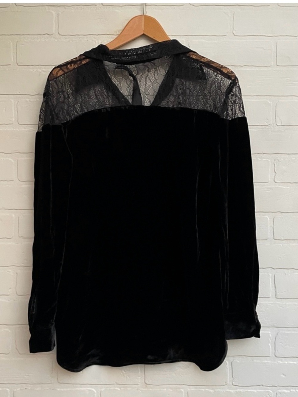 Daniela Corte Elegant Black Lace & Velvet Women's Top Blouse
